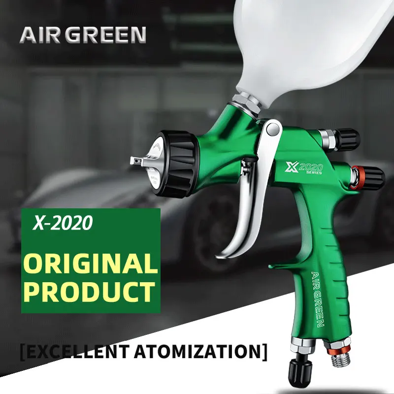 Manufacturer Car Painting  Spray Gun AIR GREEN Professional Automotive Tools HVLP X-2020  Clear Coats Nozzle Size 1.3MM 20x50 professional binoculars powerful high quality military 1000m ultra clear bak4 prism hd telescope low night vision camp