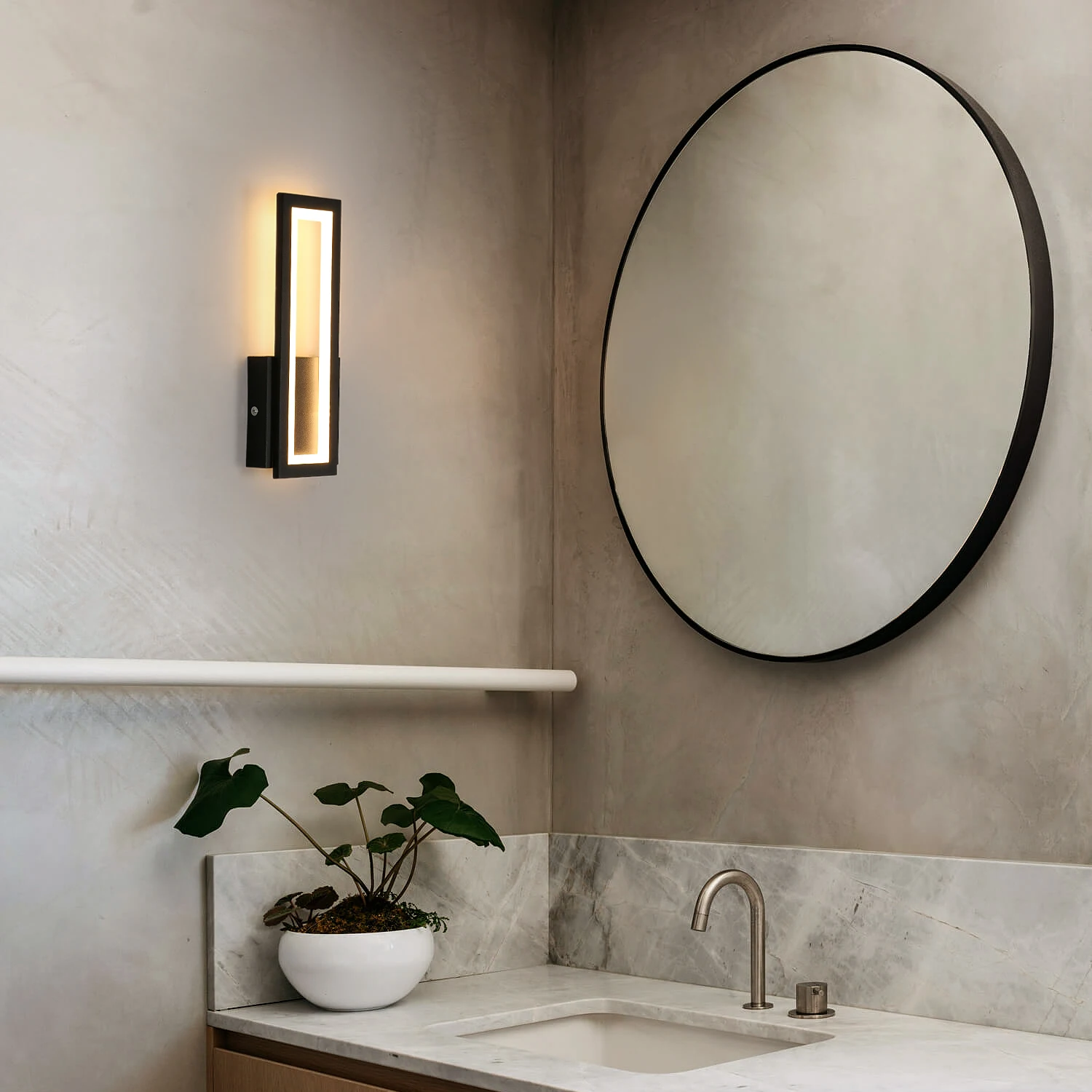 Indoor LED Wall Light,16 W Modern Acrylic Wall Lamp,Black Interior Wall Light for Corridor, Stairs,Warm White 3000K: 3 - 5 Days Free Delivery Only UK