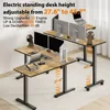 L Shaped Standing Desk, Electric Height Adjustable Desk 63x55 Inches Stand Up Corner Desk, Gaming Desk l Shape with Larger 6
