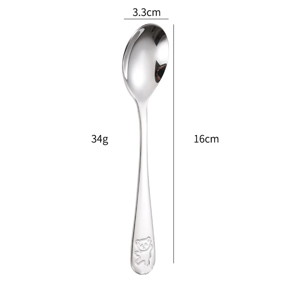 Stainless Steel Child Safety Cutlery Bear Children Spoon and Fork Set Toddler Utensils Metal Cutlery Set