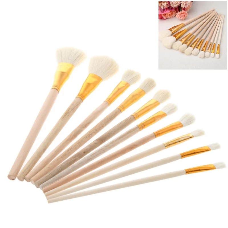 

10Pcs Brushes Set for Art Painting Oil Acrylic Watercolor Drawing Craft DIY Kid Dropship