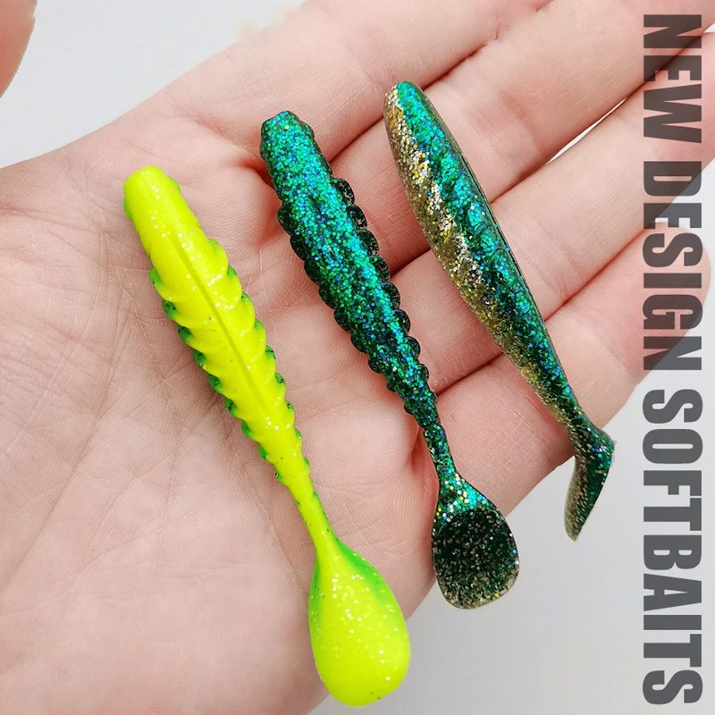 12/16/20 Stück Paddle Tail Softköder 45/55/65/75mm Schwing-Swimbait Wobbler T-Tail Weichköder zum Angeln auf Barsch, Schwimmt wie ein Minnow – Detail 6