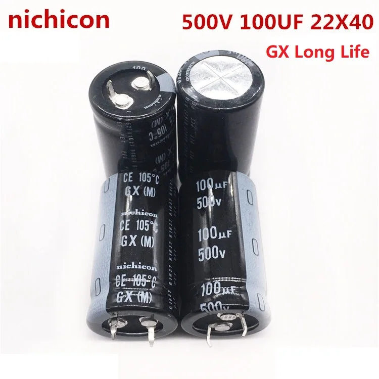 2 Pz/10 Pz 100Uf 500V Nichicon Gx/Lq 22X40Mm 500 V100Uf Snap-In Psu Condensatore Lgx2H101Melz40