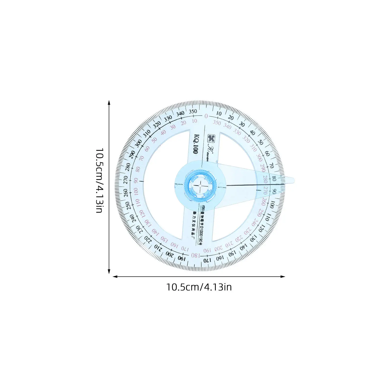 5Pcs 360도 각도기 교실용 플라스틱 원형 기하학 자, 사무실 제도 도구, 정밀 각도 측정