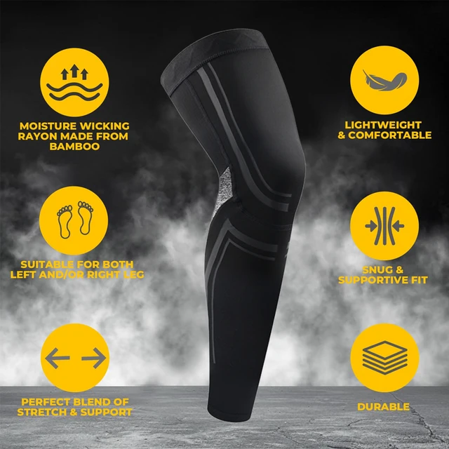 1PCS Leg Compression Sleeves - Support Active Lifestyle - Innovative Breathable Elastic Blend - Anti Slip, Day & Night Wear 3
