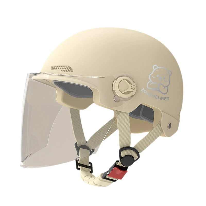 1 Piece 3C Certified Men's And Women's Adult Cartoon Electric Bicycle Motorcycle Half Helmet With Goggles Bicycle Safety Helmet | Sale Bangladesh 1 Piece 3C Certified Men's And Women's Adult Cartoon Electric Bicycle Motorcycle Half Helmet With Goggles Bicycle Safety Helmet Sale Bangladesh