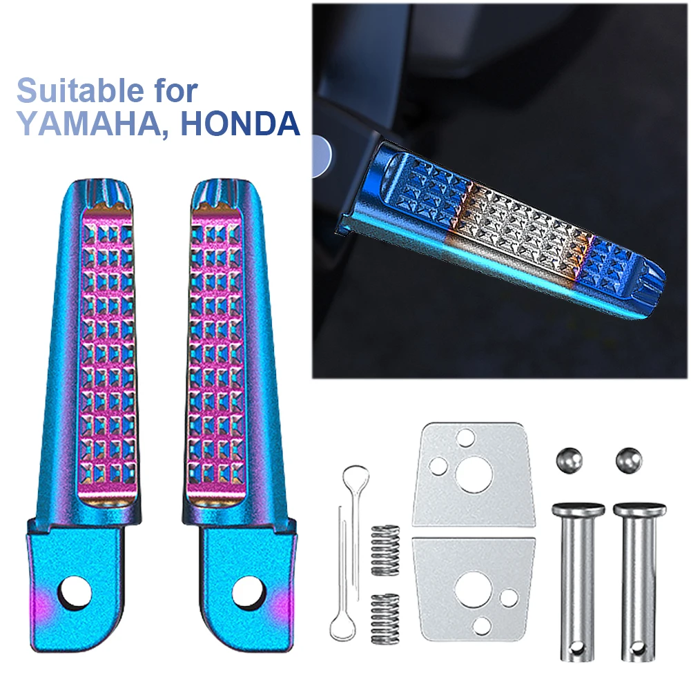 1 Pair Foot Pedal Anti-Slip Foot Rests Pegs Aluminum Alloy Rear Foot Rider Rests for Honda Phantom 150 CB190R for Yamaha