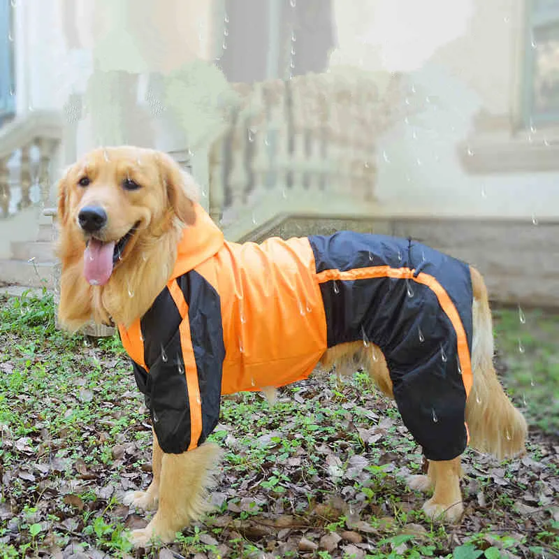Large Dog Raincoat Big Dog Clothes Waterproof Coat Jacket Jumpsuit Samoyed Husky Labrador Golden