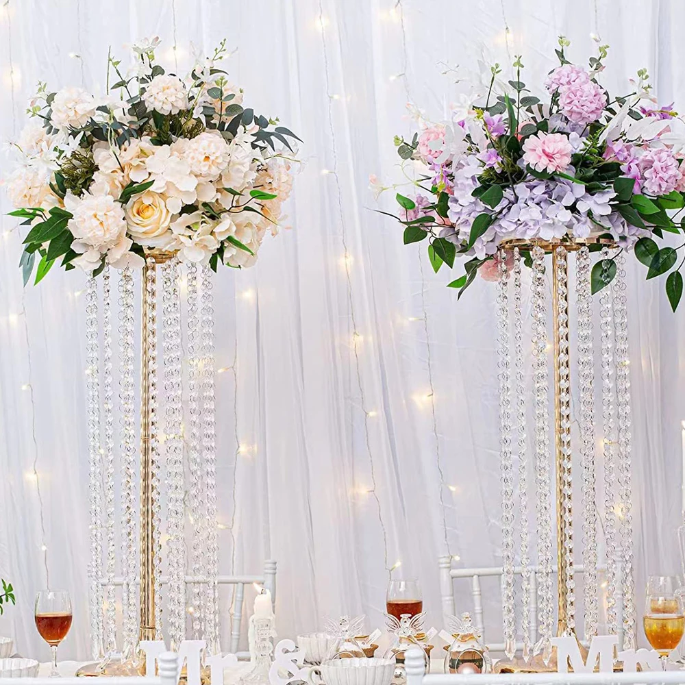 Soporte de flores de forma redonda, cilindro de 4/10 piezas, centro de mesa  dorado y plateado de boda, plomo de carretera de cristal para decoración de  fiestas y eventos - AliExpress, image size:1000x1000