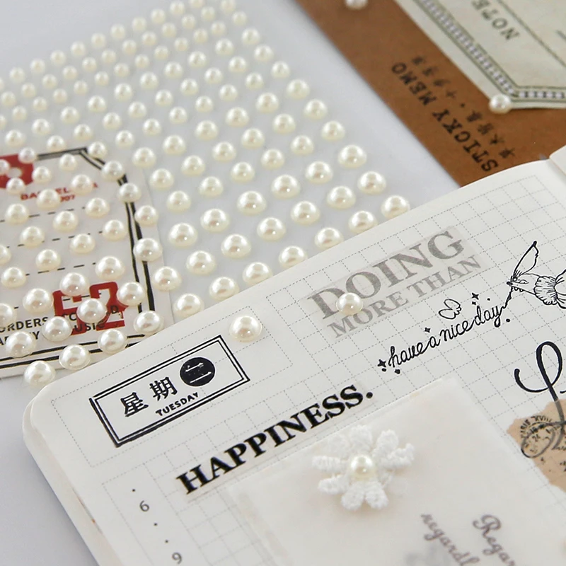 

Plastic Semi-circular Pearl Decoration Stickers DIY Crafts Scrapbooking Face Beauty Makeup Nail Art for Cell Phone Art Supplies