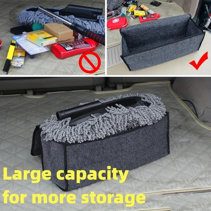 Car Trunk Organizer Gray Anti Slip Compartment Boot Storage Tool Storage Bag for Trunk