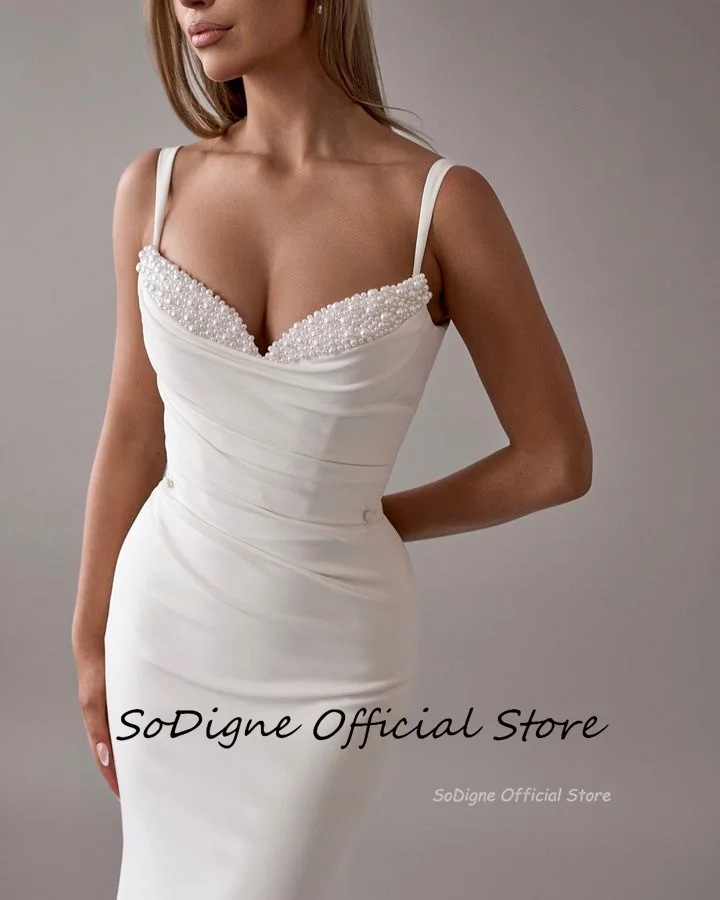 SoDigne Customized Mermaid Simple Wedding Dresses Sweetheart Sleeveless Beading Satin Bridal Dress Women Long Wedding Gown 13 Sf6fd79a898044483b67ed9e2614178c3X