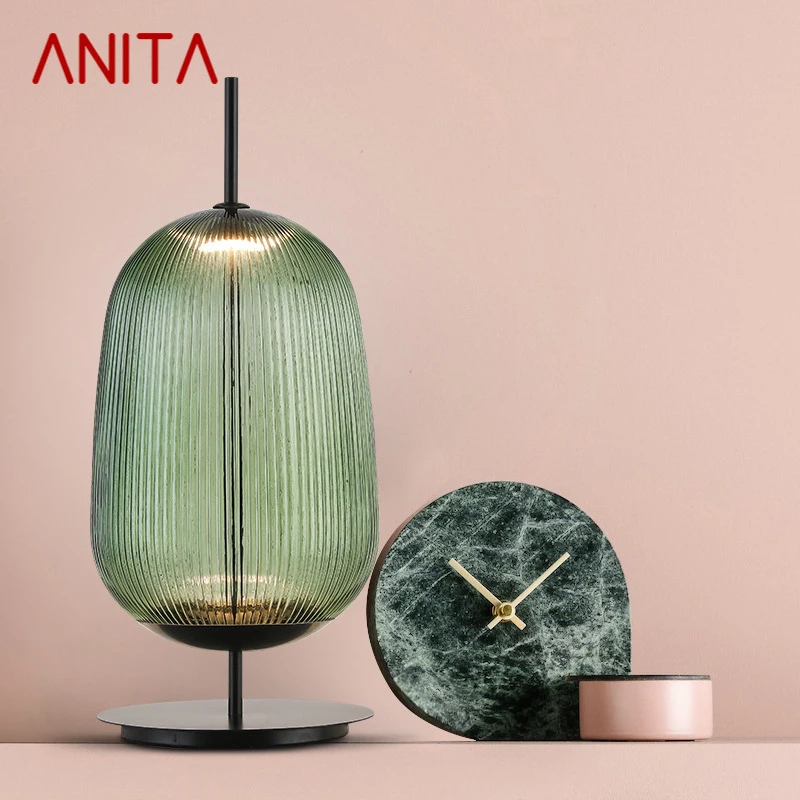 

ANITA Contemporary GlassTable Lamp Nordic Fashionable Living Room Bedroom Personality Creative LED Decoration Desk Light