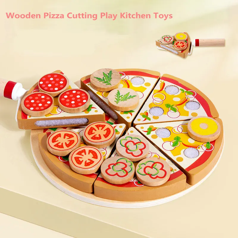 Brinquedo de corte magnético jogar pizza fingir jogo modelo pizzas jogar  comida brinquedo de aprendizagem precoce para crianças role-play molde livre