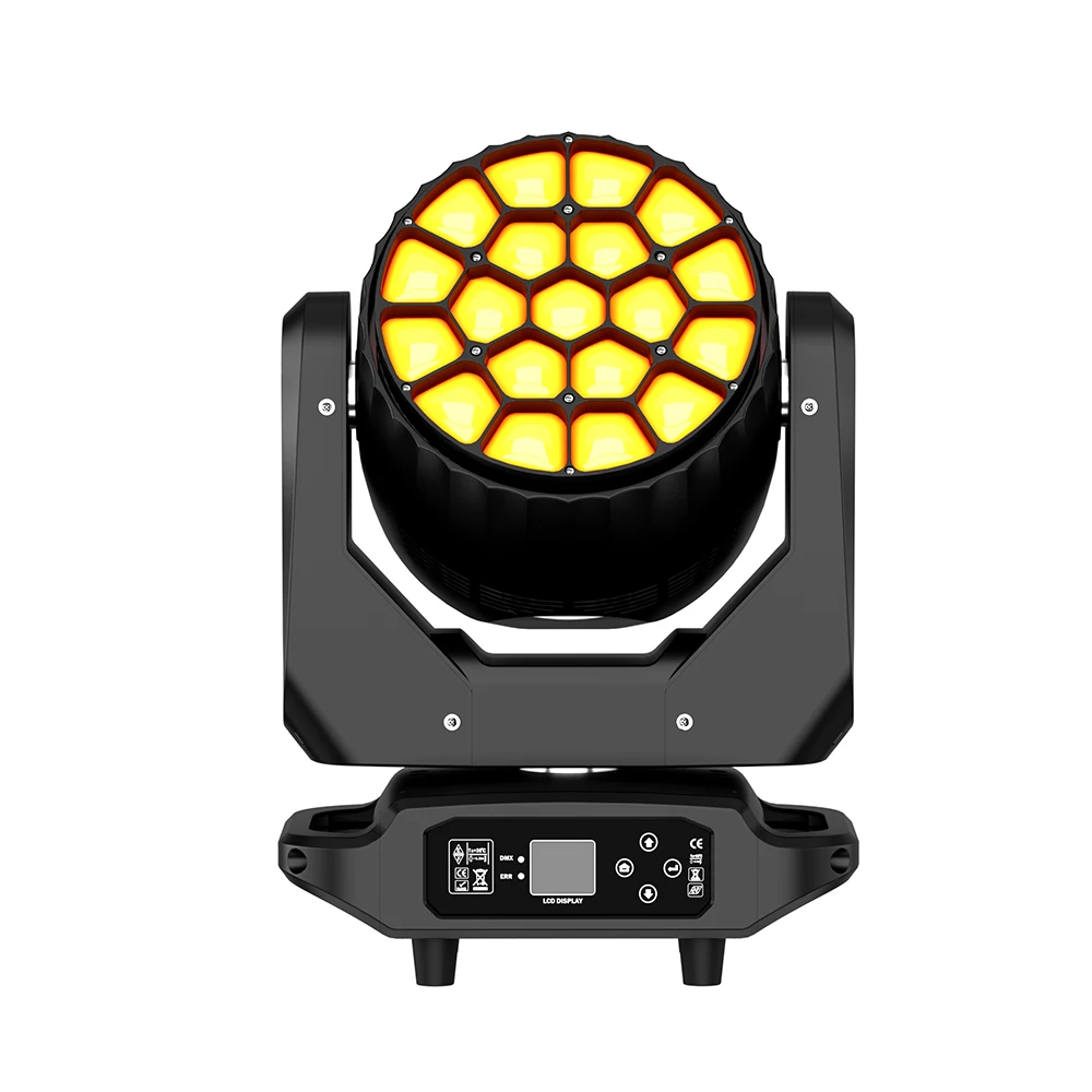 Cabezal móvil multifunción para iluminación de DJ, foco de luz LED RGBW de  37x15W para discoteca