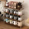 Countertop Drinking Cup Storage Cabinet Multi-layer Rack Water Cup Bamboo Storage Box Wine Glass Rack Mug Coffee Cup Rack 1