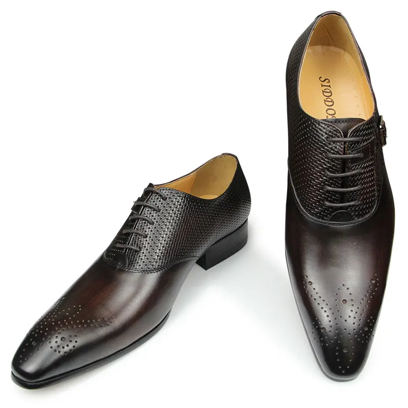 Office Shoes Men High Grade Genuine Leather Of Oxfords Style Business Banquet Wedding Party Suits Mathes Fashion Luxury Man Shoe