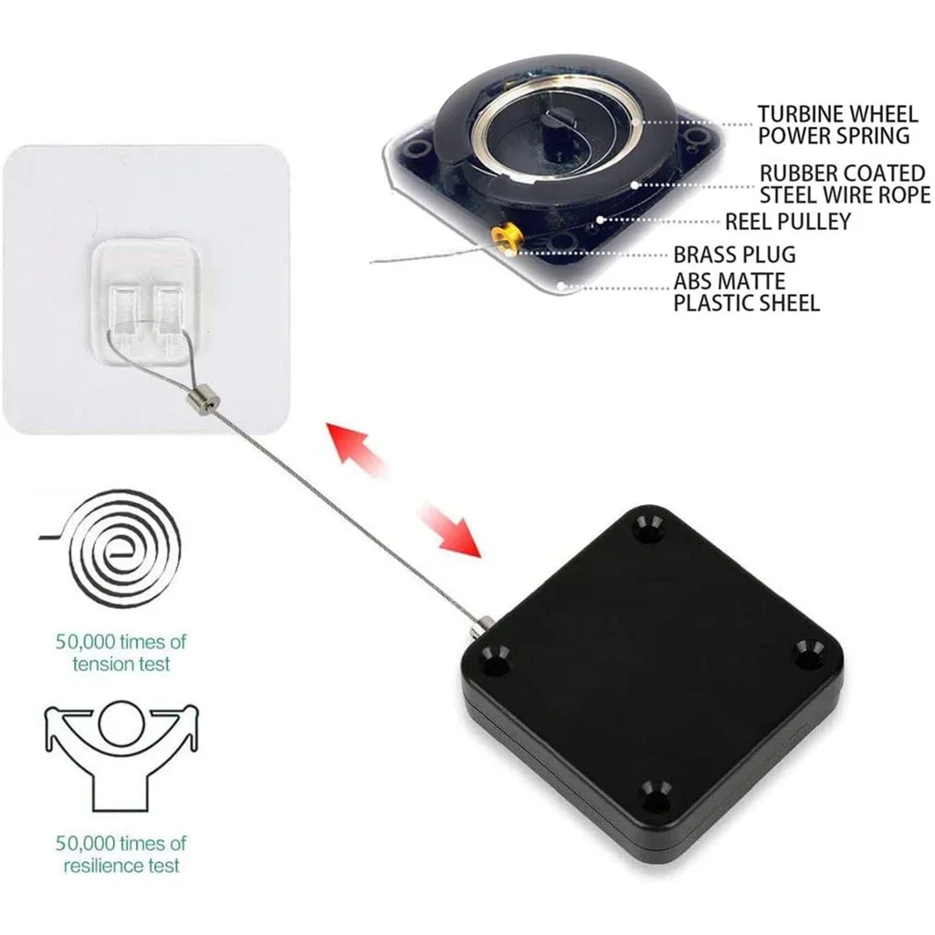 1 piece of simple er door closer, cord automatic door closer, home punch-free automatic lazy man's artifact