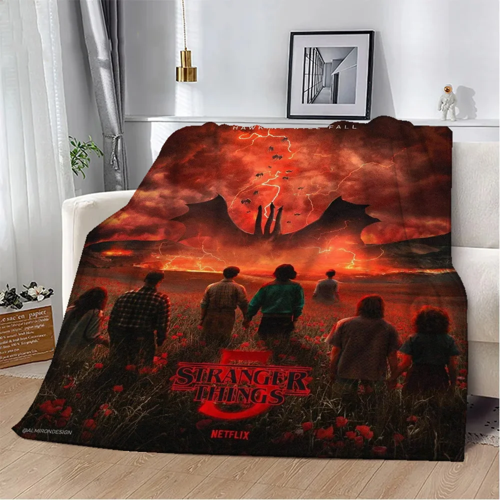 Stranger Things Poster Throws Blankets for Sofa Luxury Throw Blanket King Size Fluffy Plaid Home Interior Microfiber Bedding 4