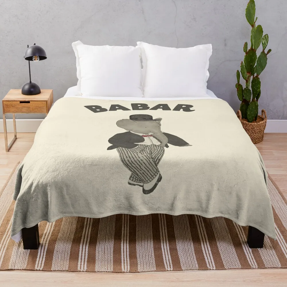 

Vintage Babar Throw Blanket Beautifuls Thin fluffy Blankets