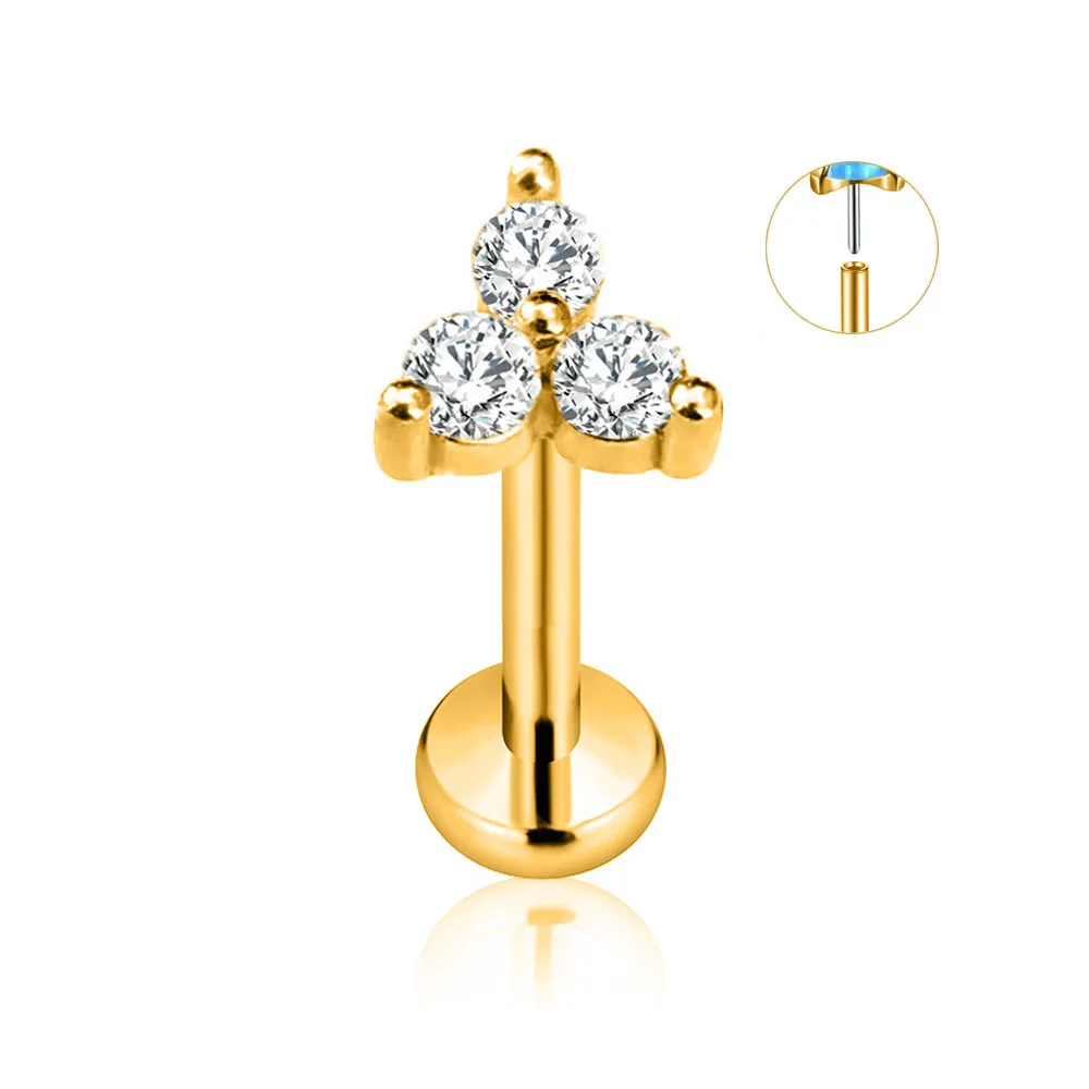 ASTM F136 G23 Titan Blütenblätter Stern Herz Schmetterling Threadless Piercing Pin Push-in Labret Daith Conch Ohrring 16G 18G 20G – Detail 3
