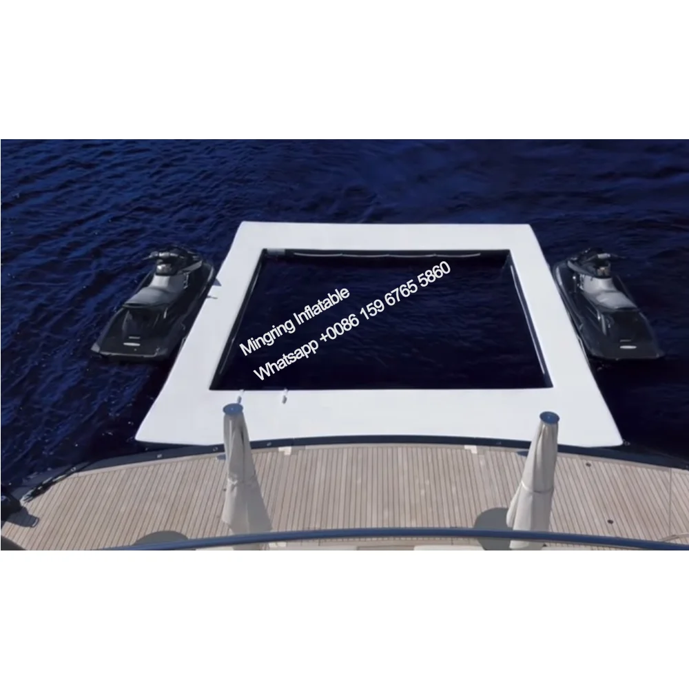 Inflatable Double Layer Dock, Floating Sea Pool Island, Yacht, Ocean Pool, 4x3m, 13x10ft