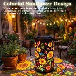 Vibrant Sunflower LED Solar Garden Lantern - Outdoor Hanging Decorative Light (Colorful Sunflower)
