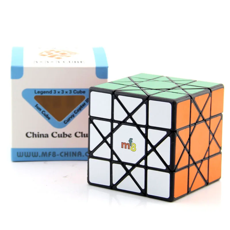 

Mf8 Sun Magic Cube 6 Sides 3x3 Black Color Transparent Blue Full Featured Bundle of Difficult Special-shaped Cube Children Toys