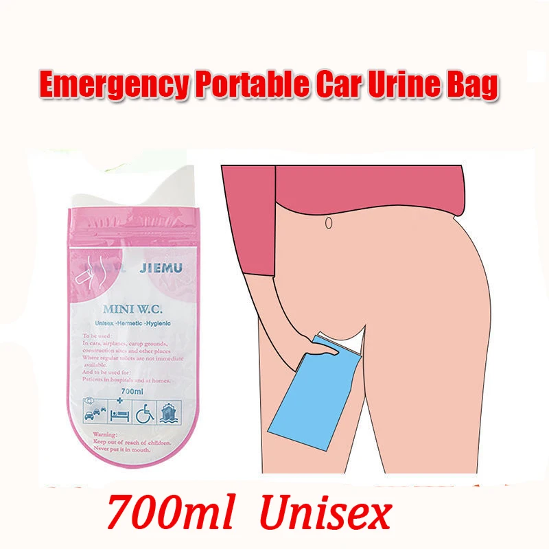 4PCS 700ml Emergency Portable Car Urine Bag Vomit Bags Mini Mobile Toilets Handy Unisex Disposable Urinal Toilet Bag