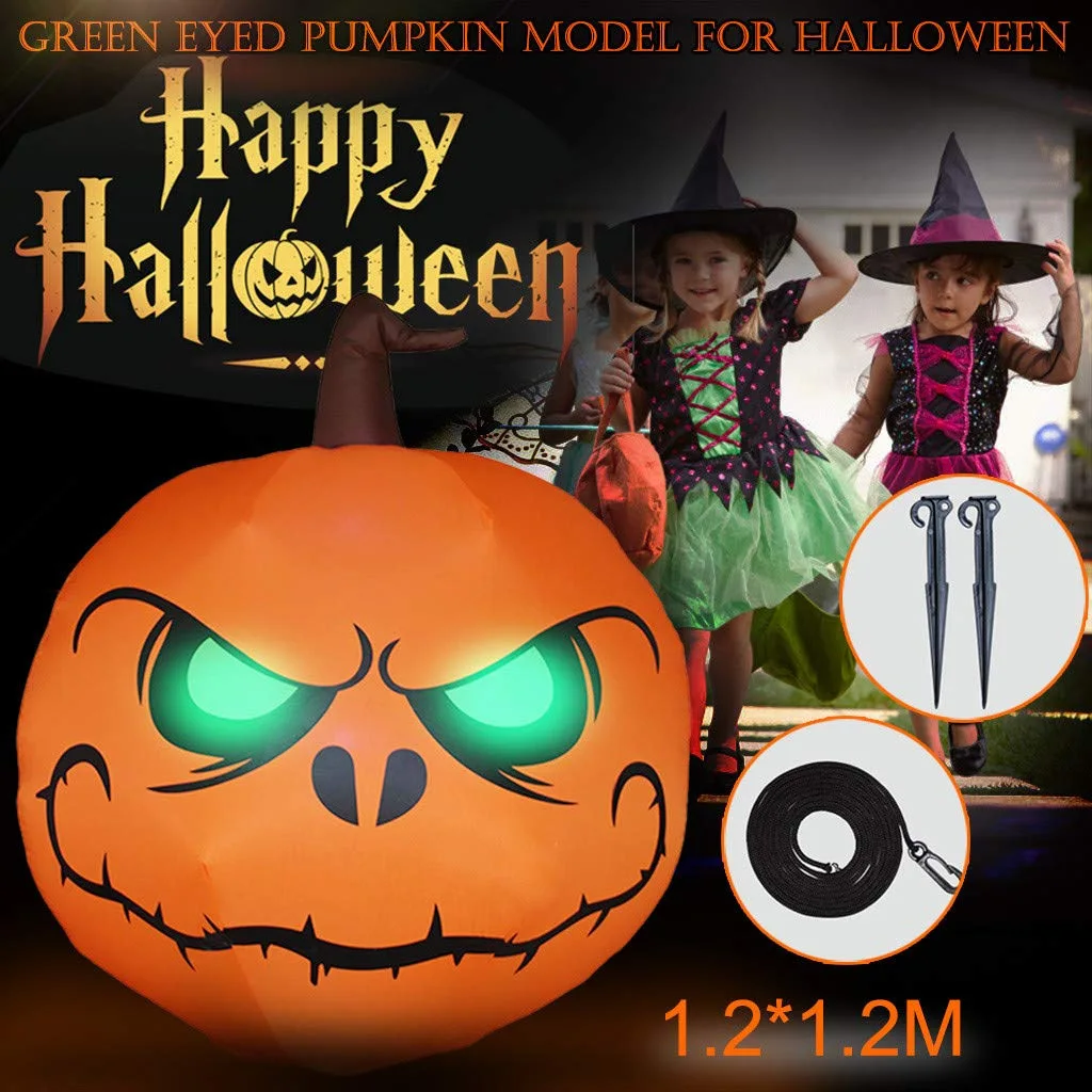 

1.2M Inflatable Halloween Decoration Pumpkin Ghost with LED Blow Up Pumpkin for Outdoor Home Garden Halloween Decor Horror Prop