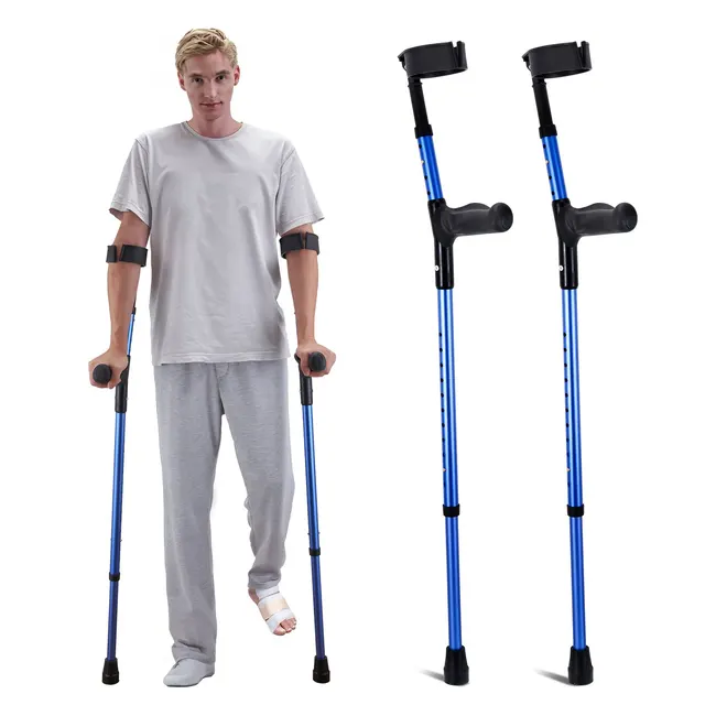 VEVOR Adjustable Forearm Crutches – 10/11-Level Height & 4-Level Upper Cuff, Lightweight Aluminum for Adults 1