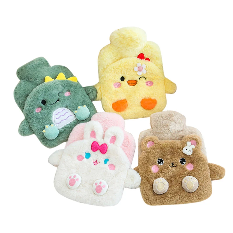 귀여운 봉제 동물 고무 물주머니 커버, 뜨거운 물병, 귀여운 곰 토끼, 손 발 워머