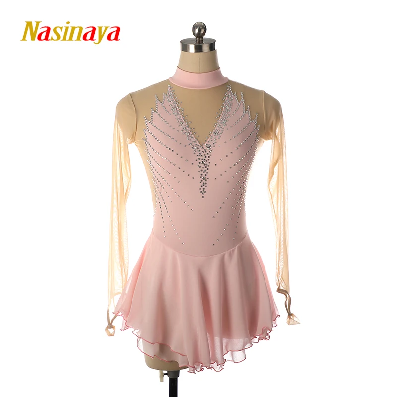 Nasinaya Figure Skating Competition Dress Women's Children's Rhythmic Gymnastics Performance V-neck Black Dress