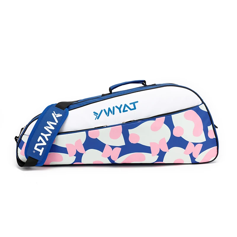 YWYAT Badminton Bag for 3 Rackets with Shoes Clothes Compartments Waterproof Fabric Large Capacity Shoulder Sports Bags