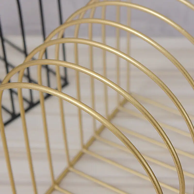 Desktop Iron Metal Bookshelf Bedside Bookshelf Desktop Magazine Storage Rack Newspapers Magazines Stand Student Stationeres