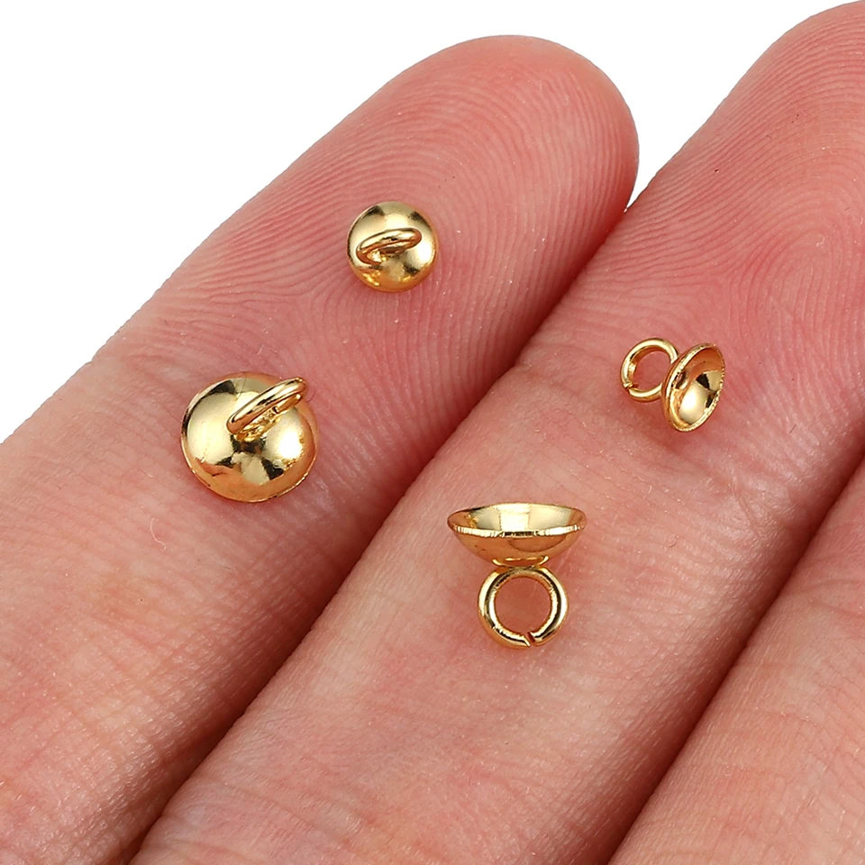 20 Pièces De Perles En Acier Inoxydable De Couleur Or, Embouts De Perles, Pendentifs à Breloques Pour Bricolage, Boucles D'oreilles, Colliers, Composants De Fabrication De Bijoux