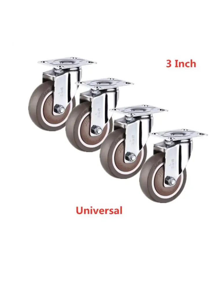 

4 Pcs/Lot 3 Inch Universal Caster Rubber Mute Light Furniture Medical Shelf Ventilator Wheel
