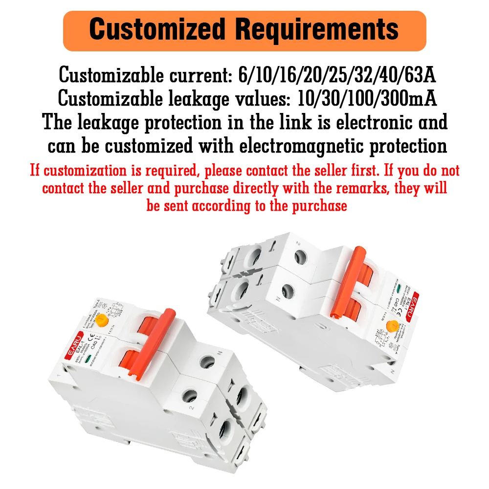 2P 30mA AC A B Type RCBO RCCB MCB Electronic Residual Current Circuit Breaker Ov