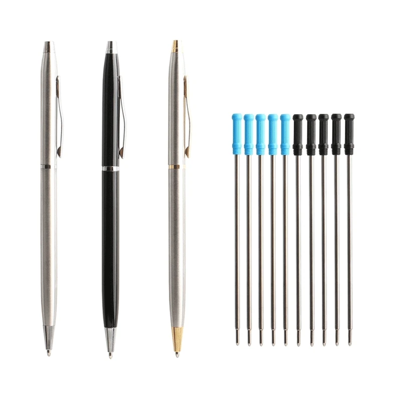 2/11/20/PCS Ballpoint Pen Steel Rotating Metal Ball pen Commercial Ballpoint Pens For School Office Stationery Ink Black Blue ballpoint pen multifunction ballpoint pen multifunctional pen ball point pen
