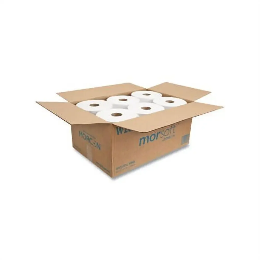 1-Ply White Roll Towels Superior Absorbency Hand Washing 6 Rolls/Carton