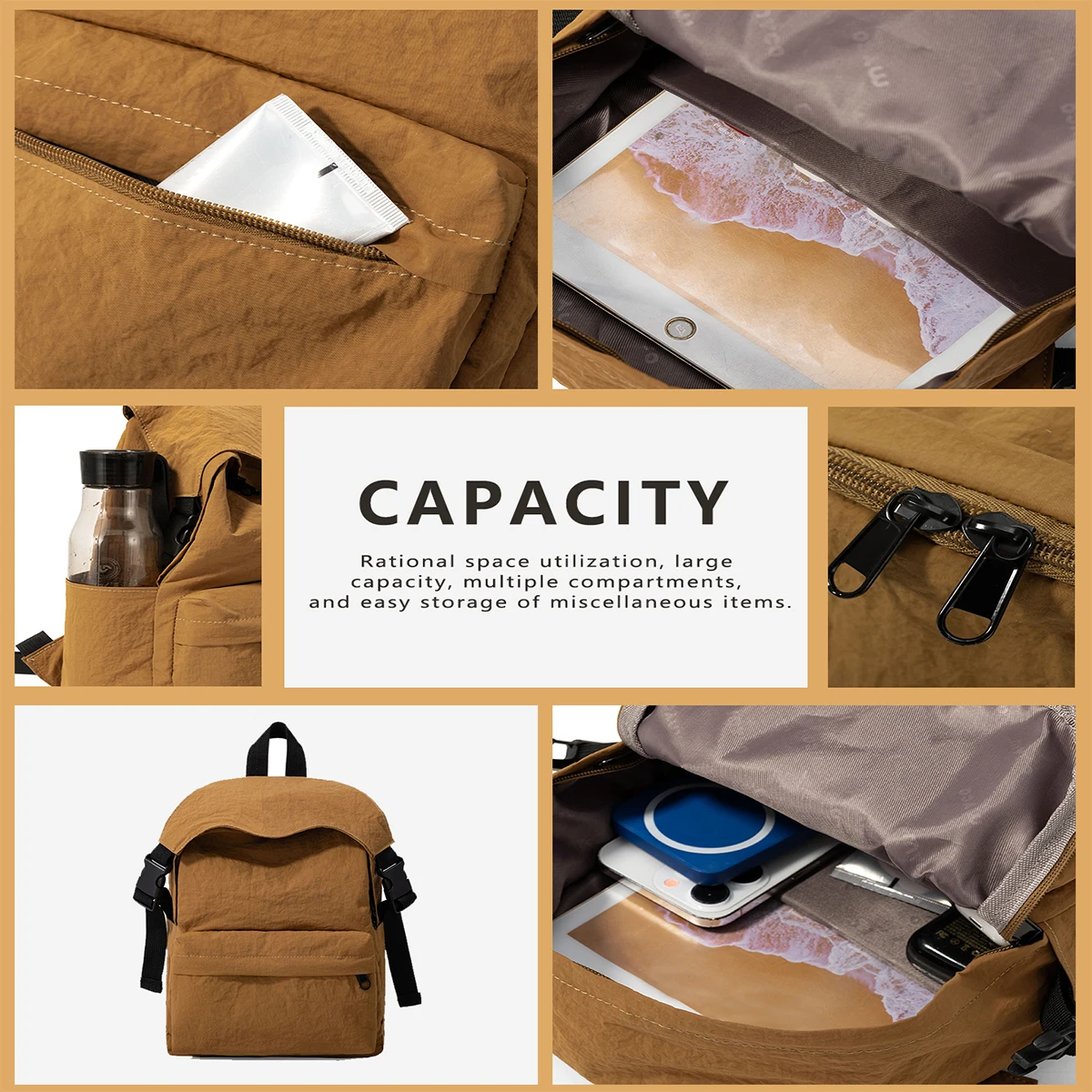 New Small Backpack Women's Mini School Bag Outdoor Hiking Small Backpack Lightweight Mountaineering Bag Short-Distance Sports Fashion Simple Student Cycling Ultra-Thin