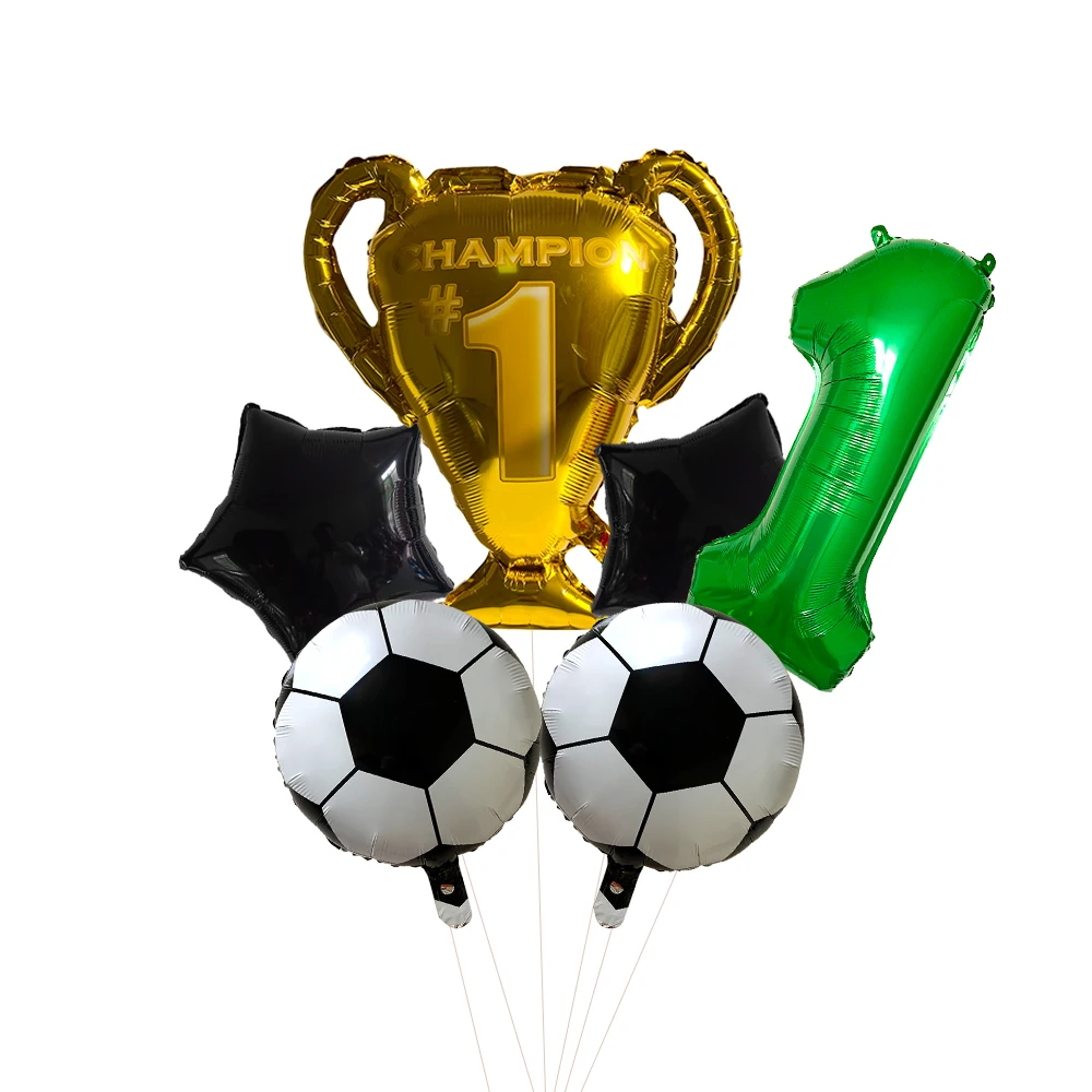 32 인치 녹색 자리 번호 글로브 축구 헬륨 풍선 트로피 풍선 어린이 선물 생일 파티 장식 어린이