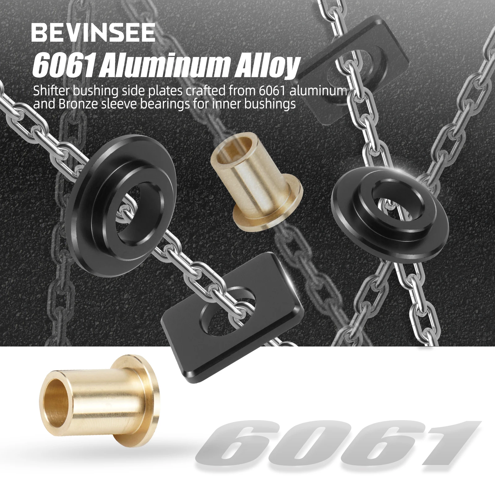 BEVINSEE Gear Selector Cable End Bushing for 6-speed Manual MQ350 for VW Golf Mk5 Mk6 Mk7/7.5 GTI/R Jetta Audi A3