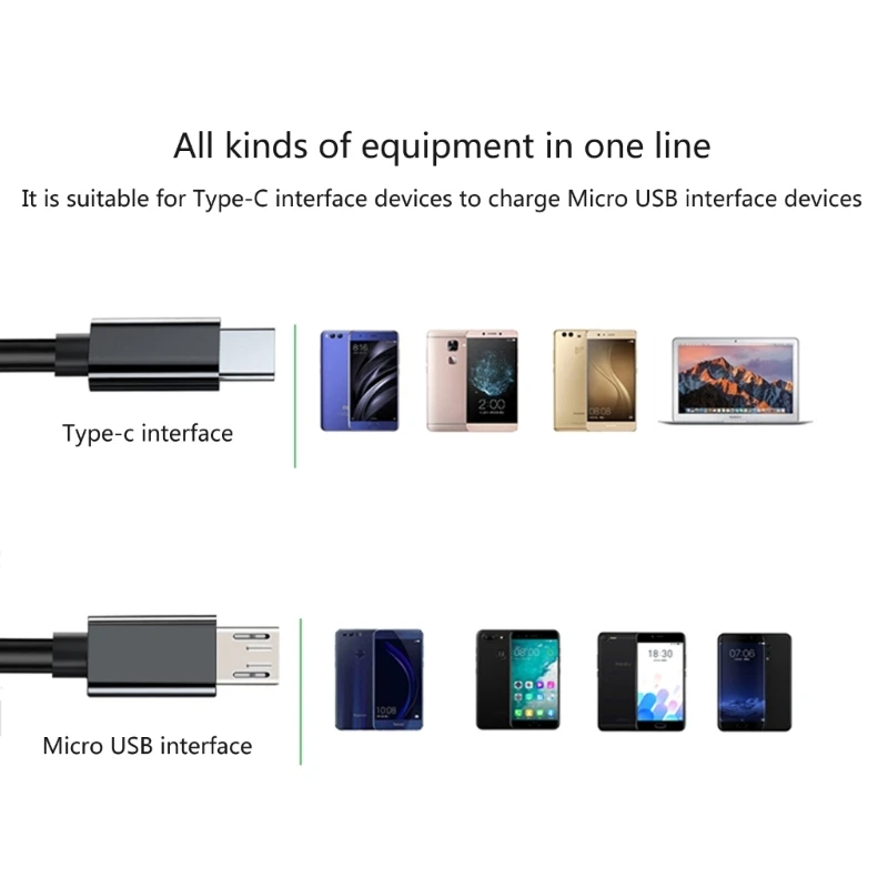 Type-C 마이크로 USB 케이블 OTG 코드 GalaxyS7S6 태블릿 카메라 폰용 고속 충전 및 데이터 전송