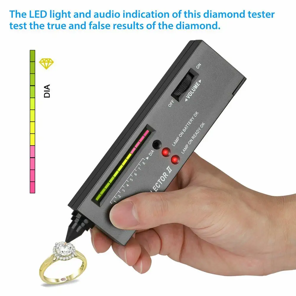 Professional Diamond Testers Diamond Detector High Accuracy Tester Pen Gem Tester (160x40x22 Mm/6.3x1.6x0.9 Inches) diamond tester