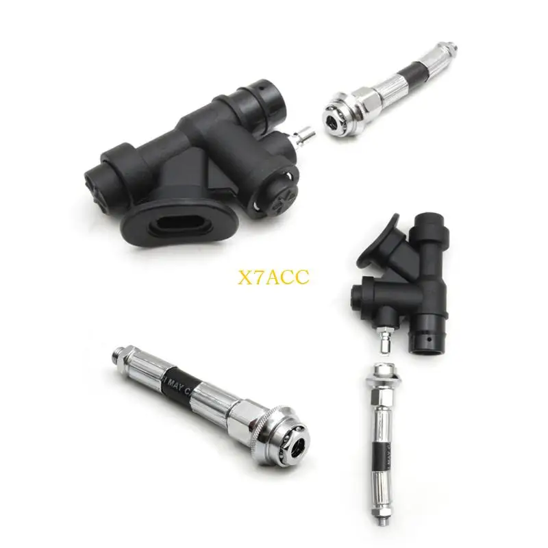 인플레이션 호스 교체용 X7AC 드라이 슈트 스레드 커넥터, 고무 슬리브가 있는 금속 피팅, 12mm 라인 크기, 암 엔드