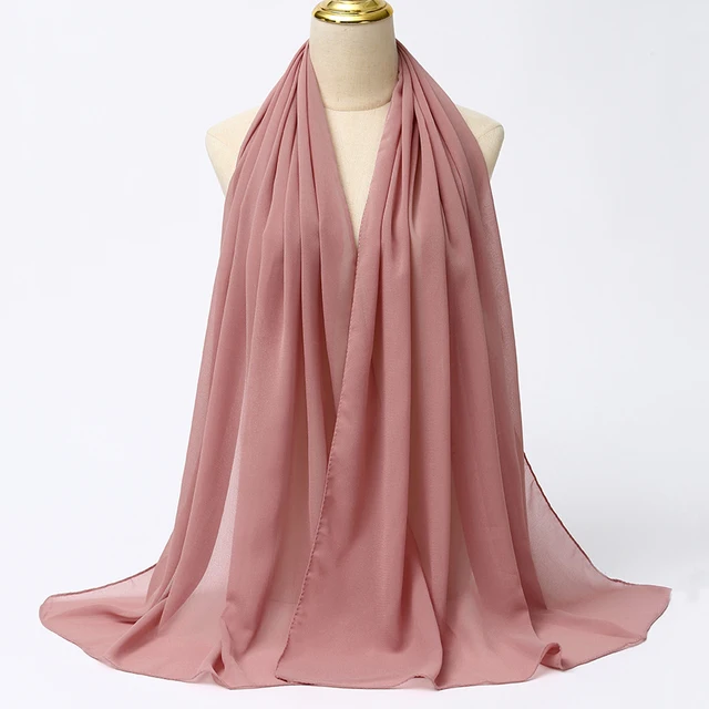 Foulard Hijab en mousseline de soie pour Femme, voile musulman ramadan ,hijab femme musulman,foulard musulmane pour femme, foulard mousseline en Jersey doux de haute qualité hijab islam voile femme musulman,70*180cm