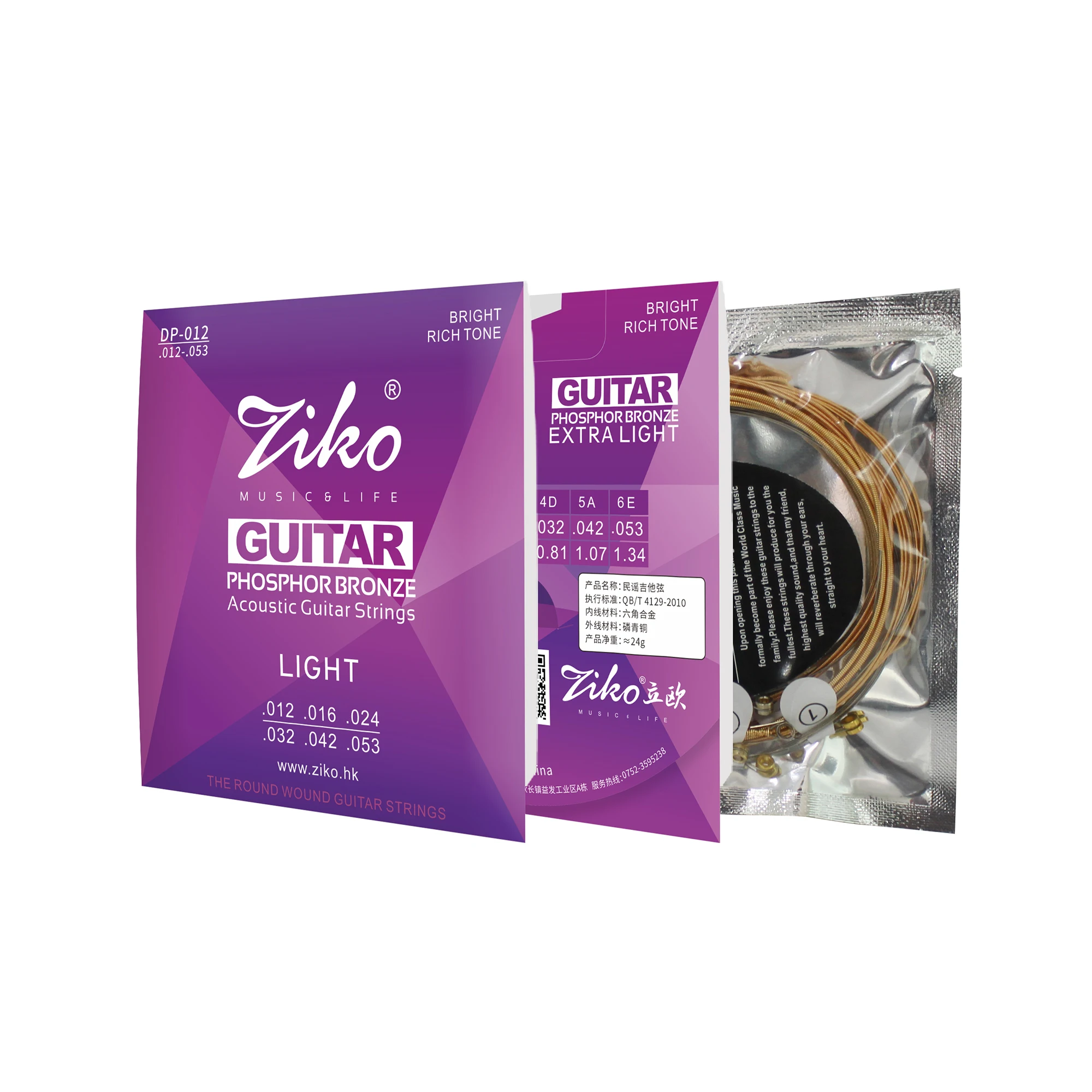 

ZIKO DP-010 Acoustic Guitar Strings Hexagonal Steel Core Phosphor Copper Wound Guitarra Strings Guitar Parts & Accessories