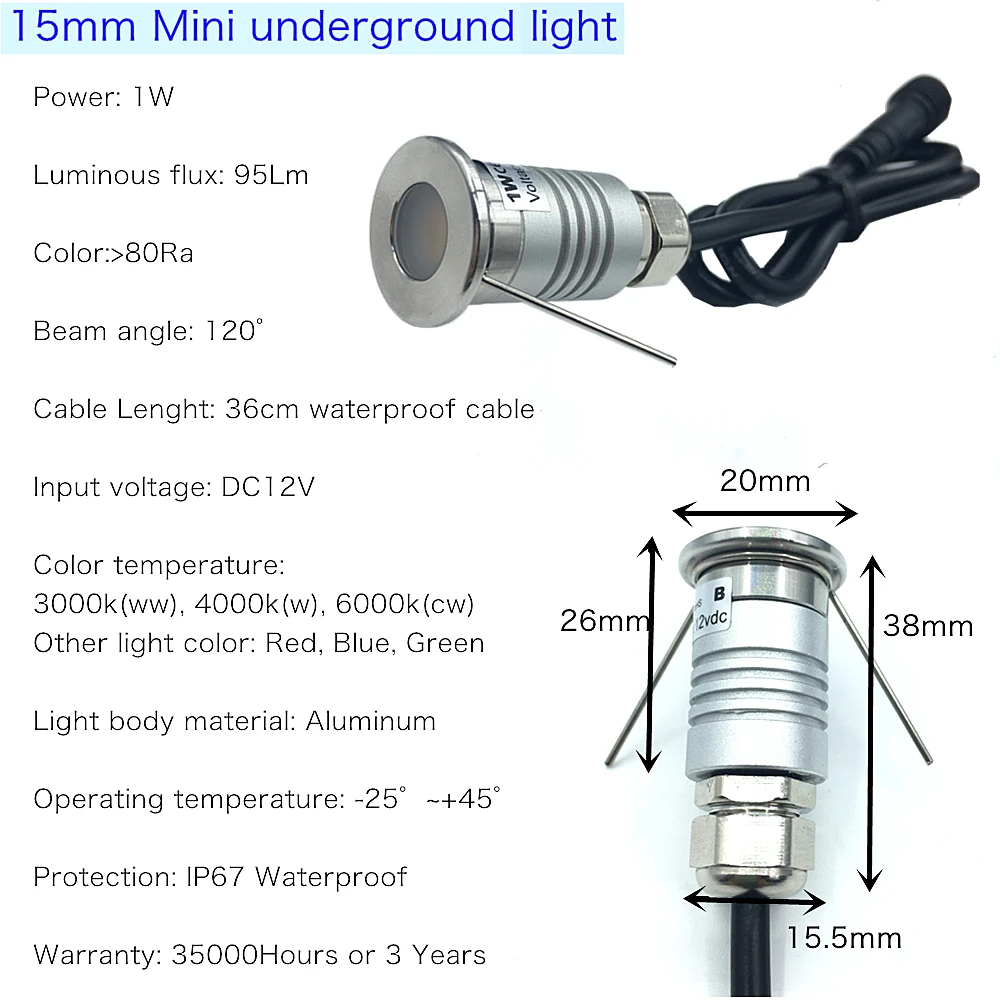 LED Deck Light Outdoor IP67 Waterproof 12V Recessed Garden Underground Lamp Path Spotlight Stairs Lights Driver AC110-220V led underground light led deck lights