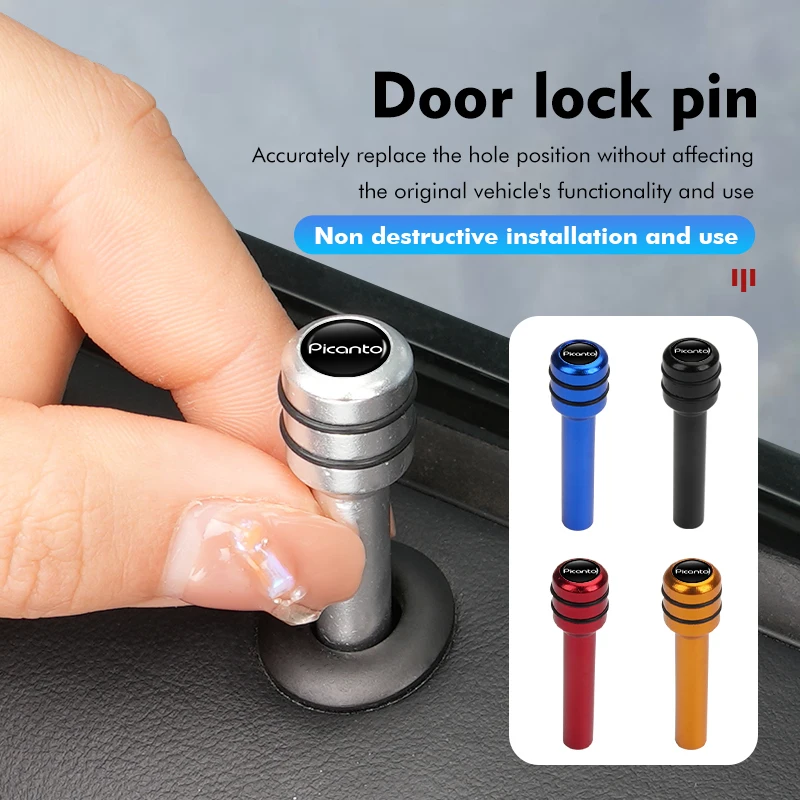 4Pcs Universal Car Auto Security Door Lock Manopola Pull Pins Per Kia Niro Soul Tronic Picanto Process Sorento Cerato